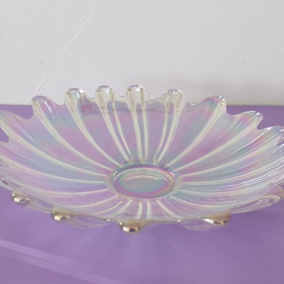 Vintage MCM Iridescent Glass Bowl, Federal Glass co. Celestial - Picture 8 of 8